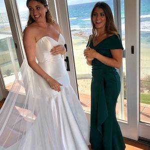 AQUA off the shoulder gown